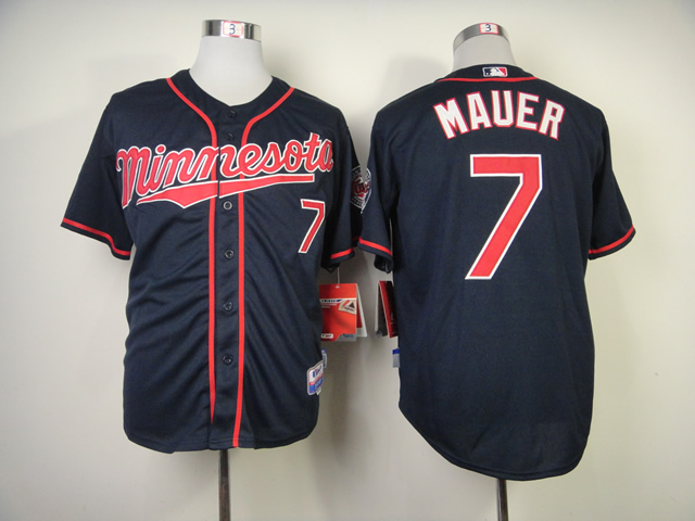 Men Minnesota Twins #7 Mauer Blue MLB Jerseys